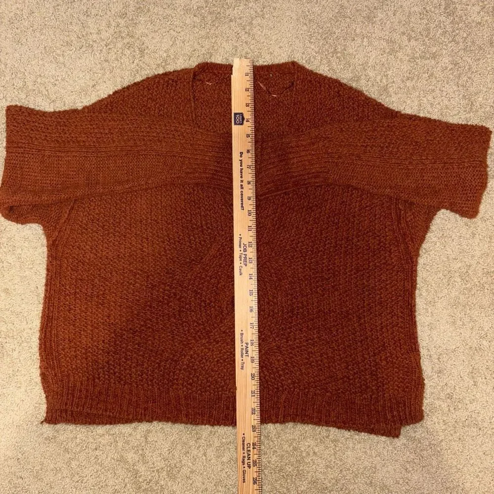 Free People Coco V-Neck twist front textured sweater terracotta size XS/S‎
